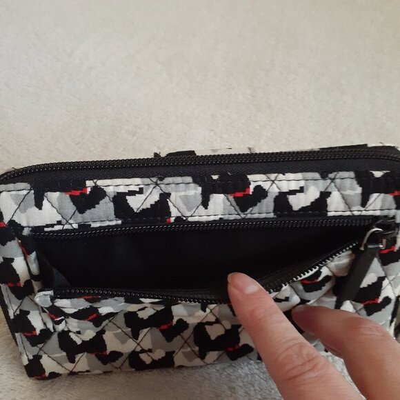 Vera Bradley Turnlock Wallet Grey Black Quilted Scottish Terrier - Picture 9 of 11